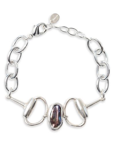 Chan Luu Chan Luu Horsebit Cultured Freshwater Peacock Pearl Chain Bracelet