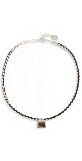 Chan Luu Chan Luu Marfa Braided Leather Necklace Smokey Quartz One
