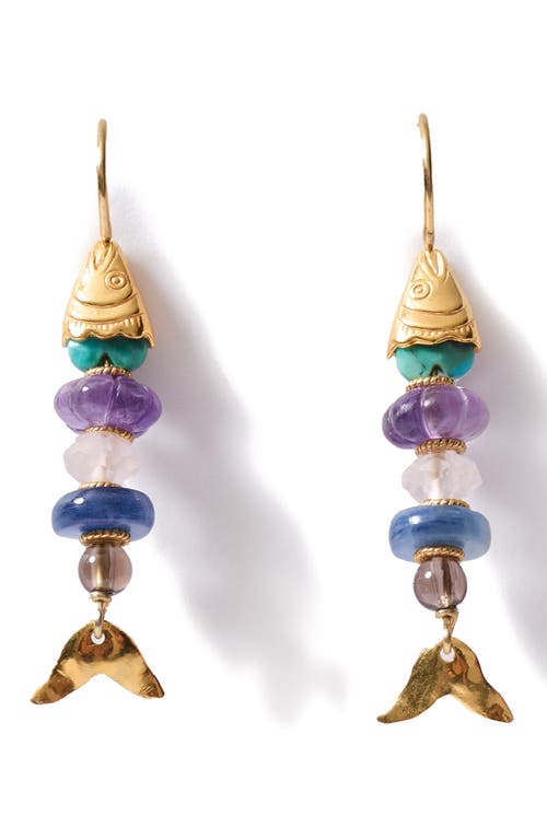 Chan Luu Chan Luu Orris Semiprecious Stone Linear Drop Earrings