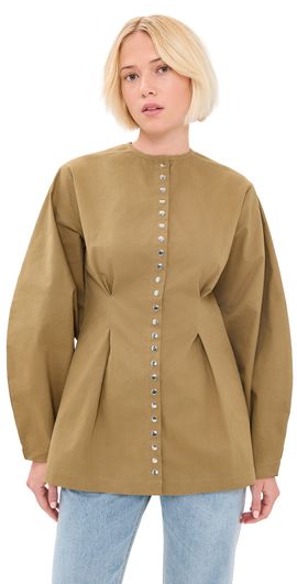 Chan Luu Chan Luu Pinch Waist Snap Jacket Khaki