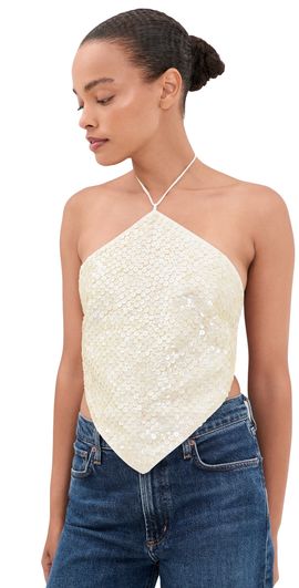 Chan Luu Chan Luu Shell Backless Halter Top Natural One