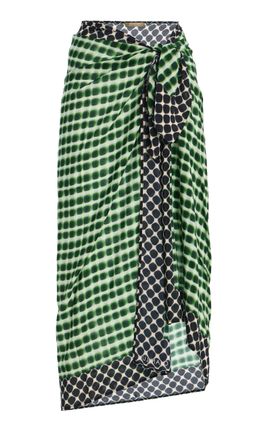 Chan Luu Chan Luu Silk Printed Sarong Midi Skirt