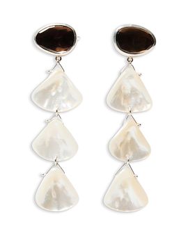 Chan Luu Chan Luu Smokey Quartz & Mother Of Pearl Linear Drop Earrings