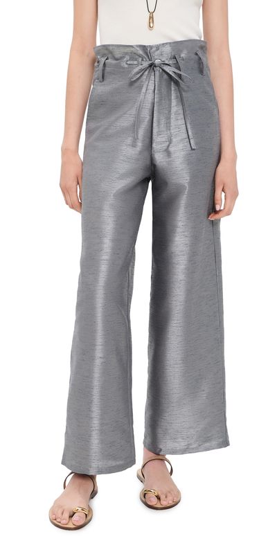 Chan Luu Chan Luu Techno Dupion Straight Leg Pants Steel