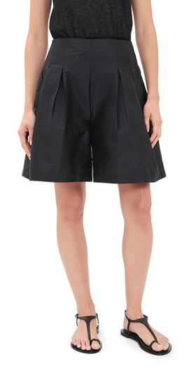 Chan Luu Chan Luu Techno Taffeta Long Shorts Black