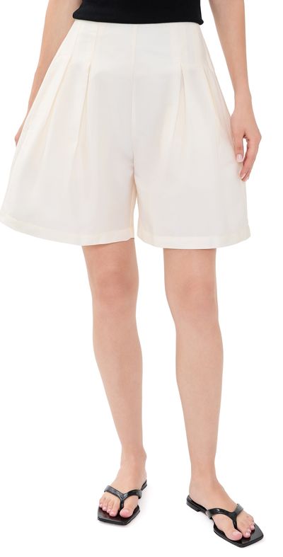 Chan Luu Chan Luu Techno Taffeta Long Shorts Pearl