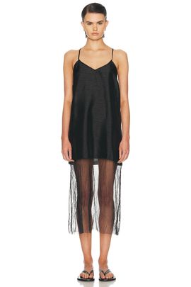 CHAN LUU CHAN LUU Techno Taffeta Mesh Dress