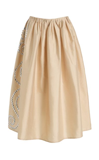 Chan Luu Chan Luu Techno Taffeta Million Pleats Maxi Skirt