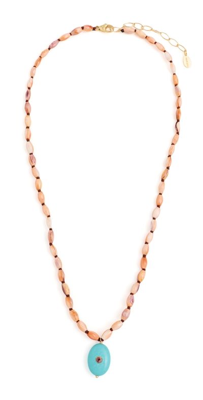 Chan Luu Chan Luu Turquoise Pendant Beaded Necklace Turquoise One