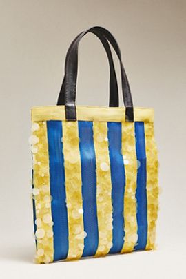 Chan Luu Striped Sequin Market Tote Bag