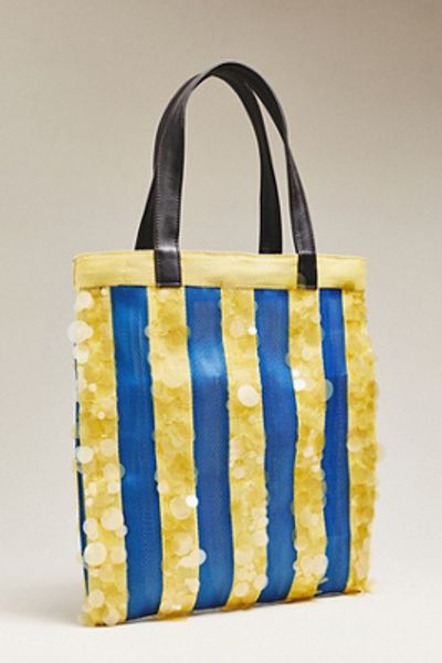 Chan Luu Striped Sequin Market Tote Bag