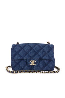 chanel Chanel Denim Printed Mini Rectangular Flap Bag