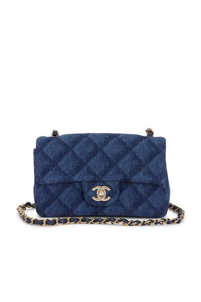 chanel Chanel Denim Printed Mini Rectangular Flap Bag