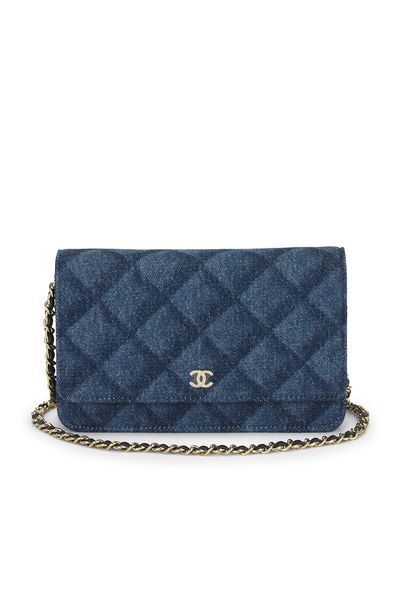 chanel Chanel Denim Printed Wallet On Chain