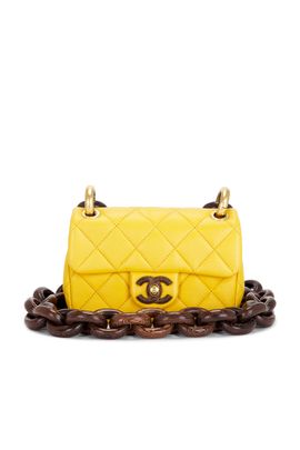 chanel Chanel Lambskin Paris-Dakar Wenge Wood Mini Square Flap Bag