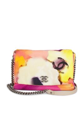 chanel Chanel Printed Canvas Flower Power Messenger Flap Bag