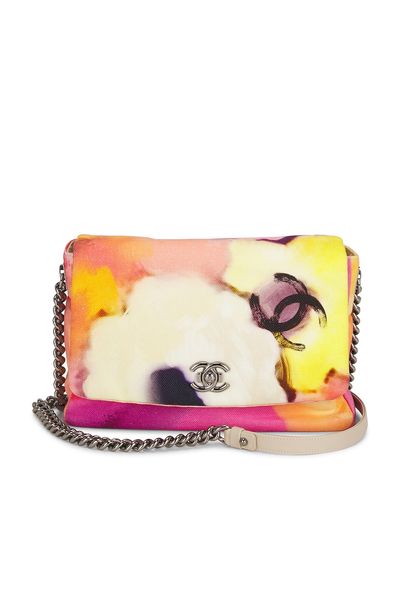 chanel Chanel Printed Canvas Flower Power Messenger Flap Bag