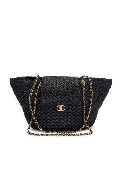 chanel Chanel Raffia Shopping Tote Bag