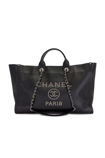 chanel Chanel Studded Caviar Large Deauville Tote Bag