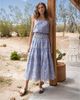 Change Of Scenery Change of Scenery Charlie Pinstripe Eyelet Smock Waist Slit Skirt - 3
