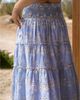 Change Of Scenery Change of Scenery Charlie Pinstripe Eyelet Smock Waist Slit Skirt - 5