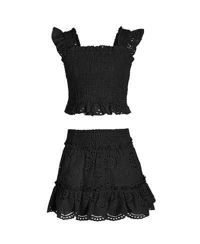 Change Of Scenery Change of Scenery Girls' Eyelet Kayla Smocked Top and Skirt Set