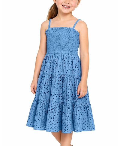 Change Of Scenery Change of Scenery Girls' Eyelet Lila Dress Tiered Smocked Dress