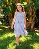 Change Of Scenery Change of Scenery Girls' Pinstripe Eyelet Lila Tiered Smocked Dress - 4