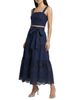 Change Of Scenery Change of Scenery Ilyssa Eyelet Embroidered Square Neck Smocked Crop Top - 2