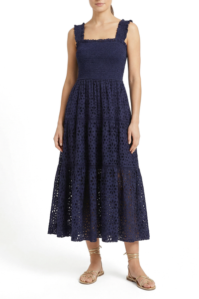 Change of Scenery Change of Scenery Kristen Sleeveless Smocked Eyelet Midi Dress