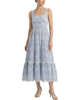 Change Of Scenery Change of Scenery Lizzie Pinstripe Eyelet Tiered Midi Dress - 1