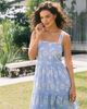 Change Of Scenery Change of Scenery Lizzie Pinstripe Eyelet Tiered Midi Dress - 4