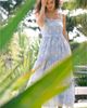 Change Of Scenery Change of Scenery Lizzie Pinstripe Eyelet Tiered Midi Dress - 5