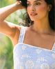 Change Of Scenery Change of Scenery Lizzie Pinstripe Eyelet Tiered Midi Dress - 6