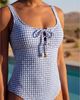 Change Of Scenery Change of Scenery Taylor Gingham Lace-Up Underwire One-Piece Swimsuit - 5