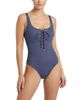 Change Of Scenery Change of Scenery Taylor Lace-Up Underwire One-Piece Swimsuit in Indigo Twill - 1