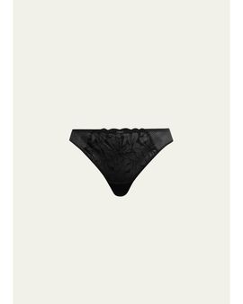 Chantelle Fleur Sheer Floral-Embroidered Thong