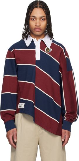 Charles Jeffrey LOVERBOY Charles Jeffrey LOVERBOY Blue & Red Warped Polo