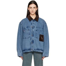 Charles Jeffrey LOVERBOY Charles Jeffrey LOVERBOY Blue Corduroy Collar Denim Jacket