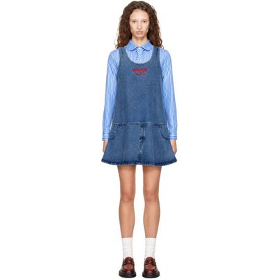 Charles Jeffrey LOVERBOY Charles Jeffrey LOVERBOY Blue Denim Vest Minidress