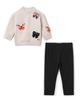 Charlotte & George Charlotte & George Butterfly Hook Stitch Set French Fleece Top and Leggings Set - 4