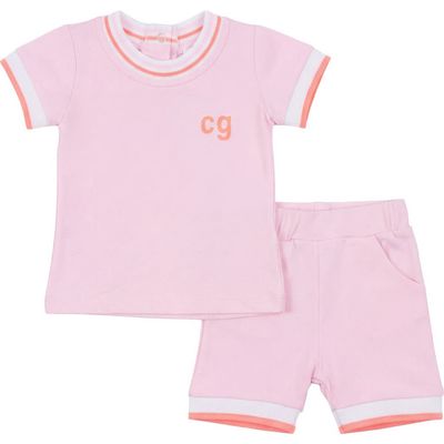 Charlotte & George Charlotte & George Contrast Trim 2 Piece Short Sleeve and Short Set