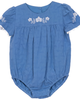 Charlotte & George Charlotte & George Criss Cross Flower Embroidered Cotton Bubble Romper - 1