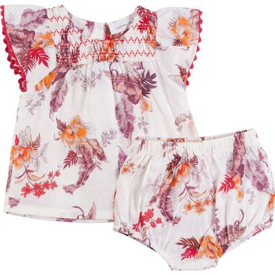 Charlotte & George Charlotte & George Floral Print Smocked Two-Piece Set