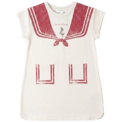 Charlotte & George Charlotte & George Stretch Jersey Sailor Collar Printed Dress