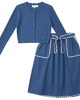 Charlotte & George Charlotte & George Contrast Trim Cardigan and Skirt Set - 2
