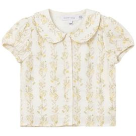 Charlotte & George Charlotte & George Girls Floral Collared Puff Sleeve Blouse