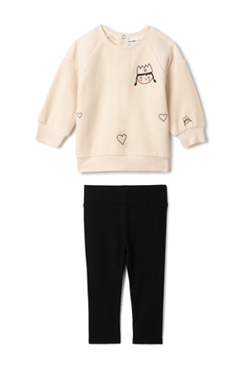 Charlotte & George Charlotte & George Girls Princess Print Sweatshirt and Leggings Set
