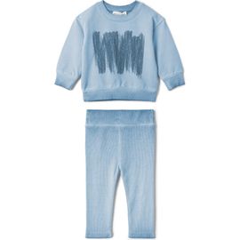 Charlotte & George Charlotte & George Painted Print Baby Set - Soft French Fleece Top and Ribbed Pants