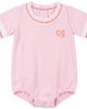Charlotte & George Charlotte & George Pique Cotton Stripe Trim Romper - 2